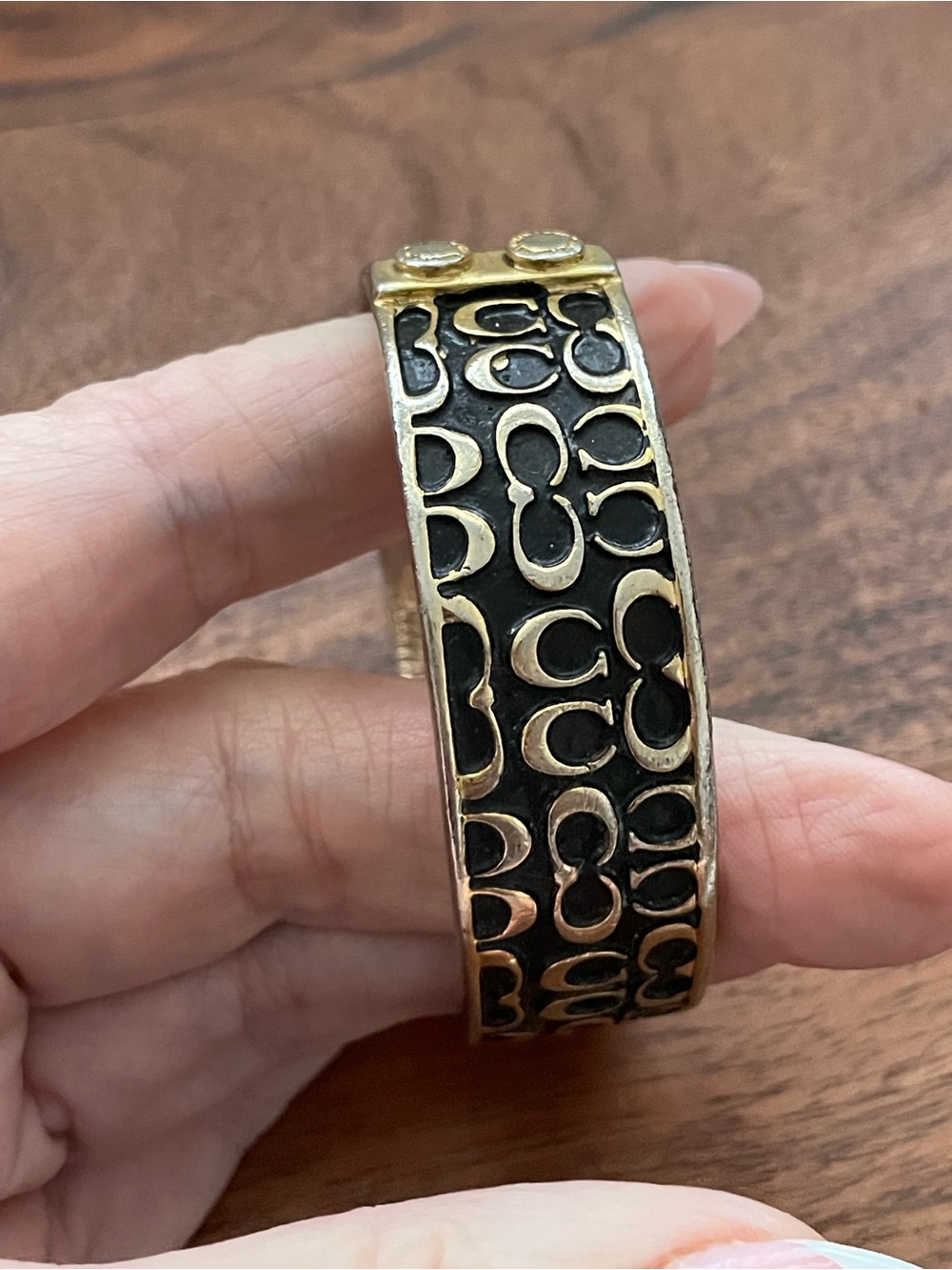 COACH Vintage Signature C Metal Bangle Bracelet - Picture 7 of 8